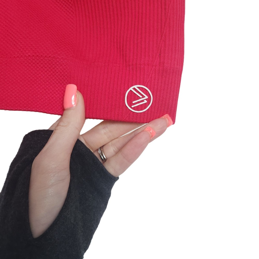 Savvi V Neck Textured Ribbed Ashtanga Sports Bra Size Medium - Picture 5 of 7